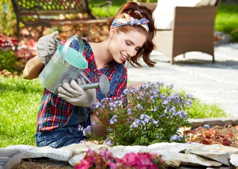 Layered garden planting and outdoor living space in Victoria